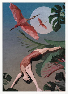 A Woman Doing A Backbend In The Jungle Poster - Corkframes.com