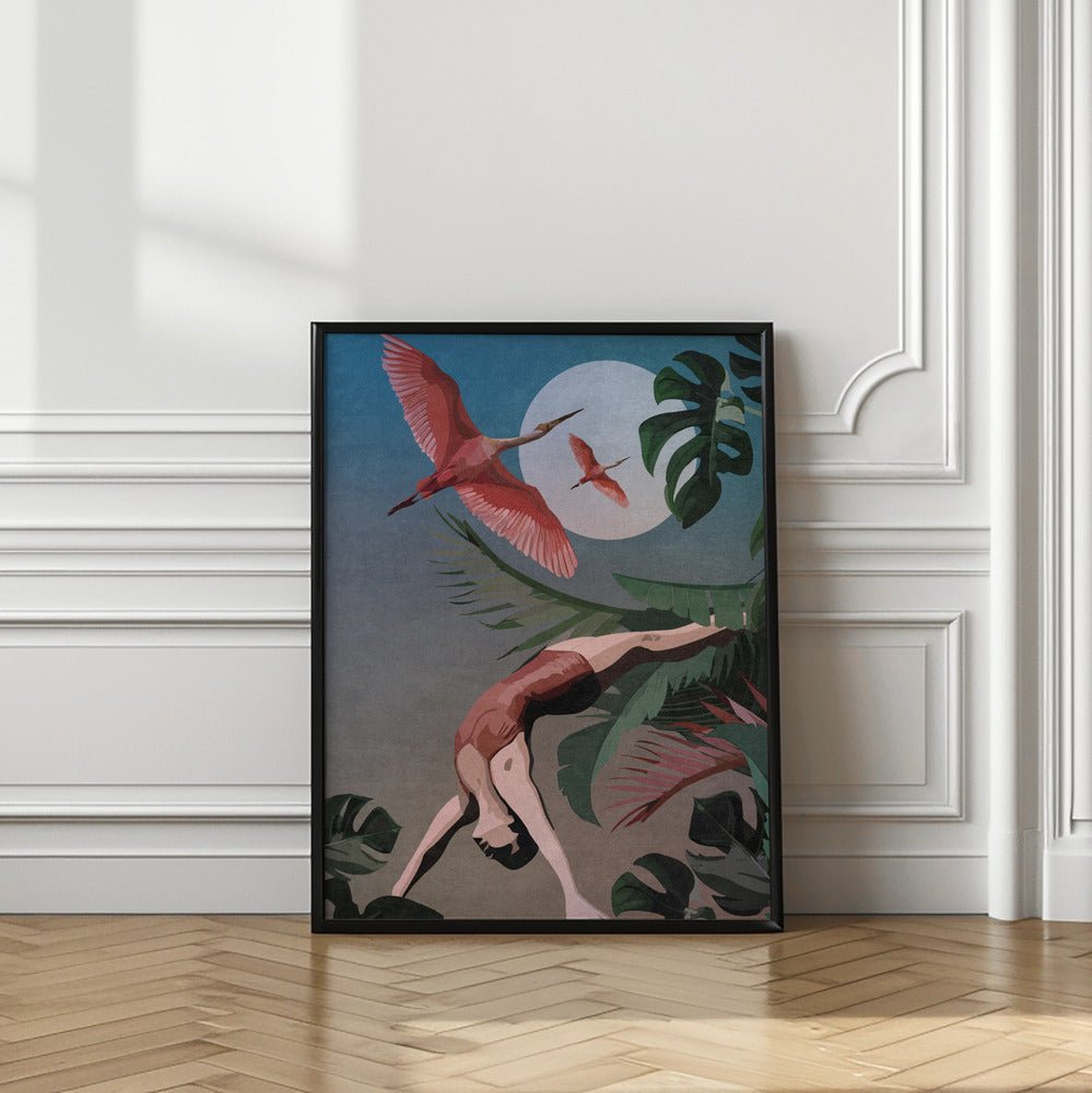 A Woman Doing A Backbend In The Jungle Poster - Corkframes.com