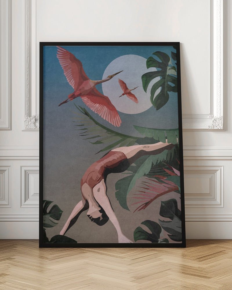 A Woman Doing A Backbend In The Jungle Poster - Corkframes.com