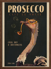 Art Deco Prosecco Wall Art Of An Ostrich Poster - Corkframes.com