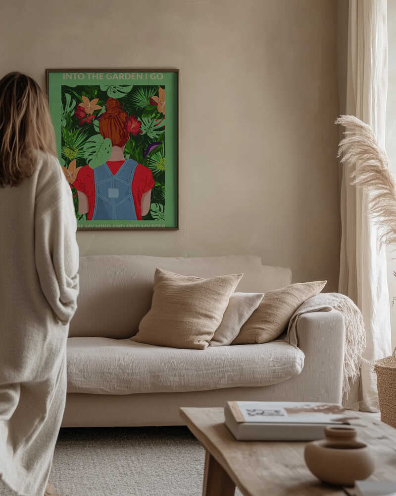 Into the Garden (redhead &amp; Light Green) Poster