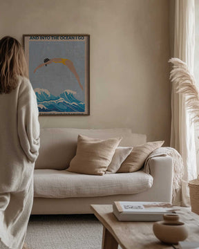 Into the Ocean (blue) Standard Wall Art Poster