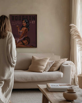 Babes of Bourbon Cant Touch This. Sexy Retro Pin Up Girl Whiskey Art Poster