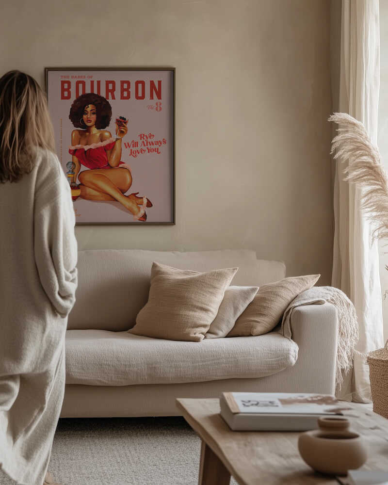 Babes of Bourbon Vol 8 Vintage Pinup Girl With Afro Poster