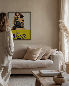 So Fucking Pleasant Art Deco Pinup Girl Poster