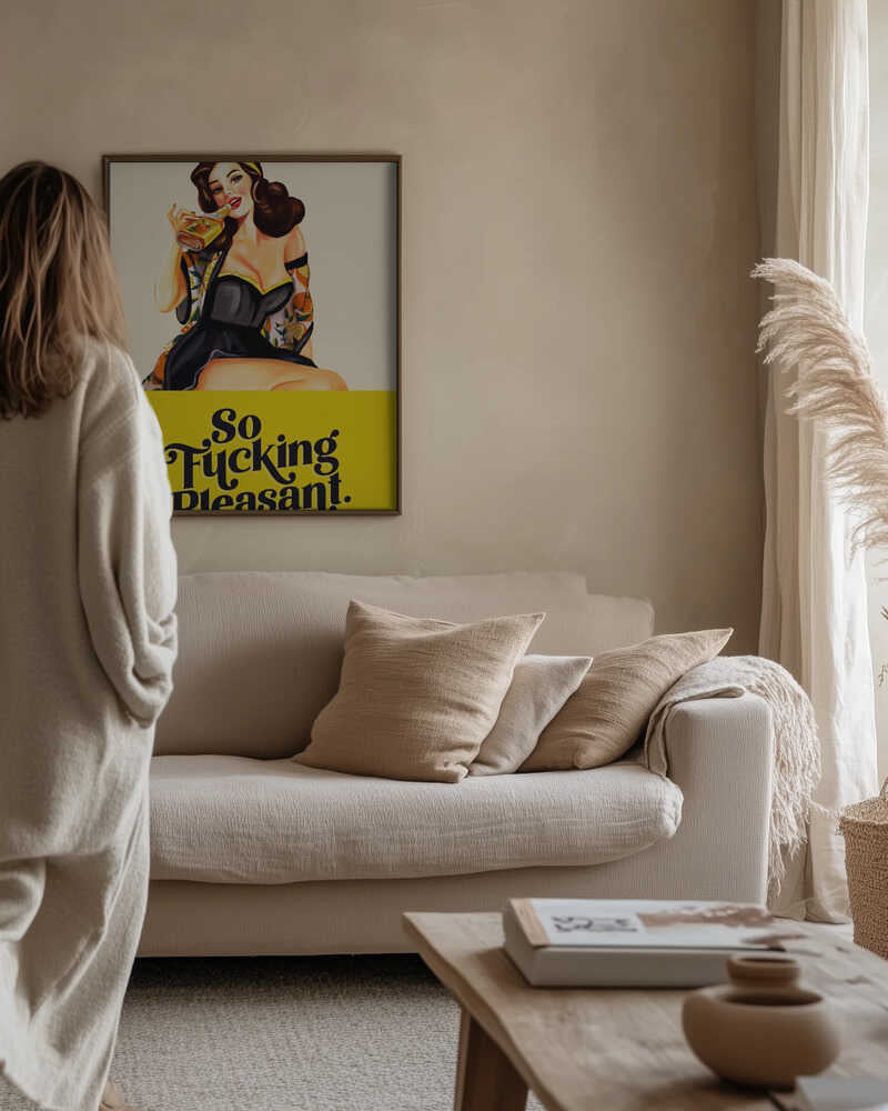 So Fucking Pleasant Art Deco Pinup Girl Poster
