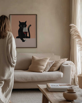 Cat &amp; Wine Poster