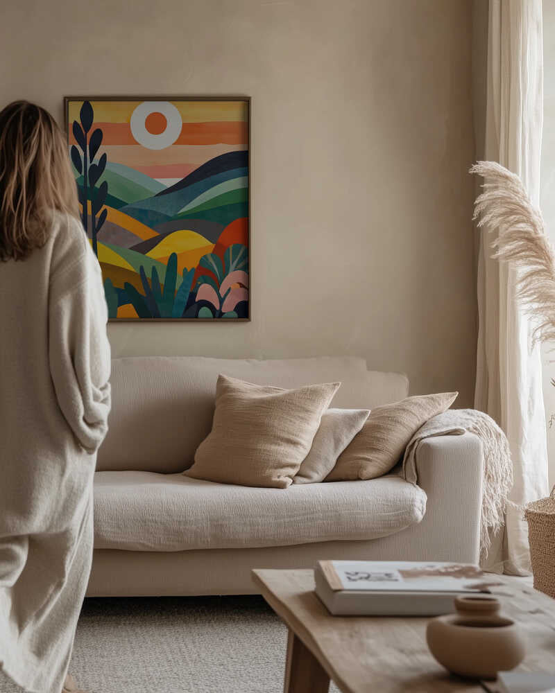 Sunrise Over Rolling Hills Poster