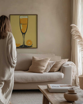 Illustration Of A Mimosa Cocktail Poster