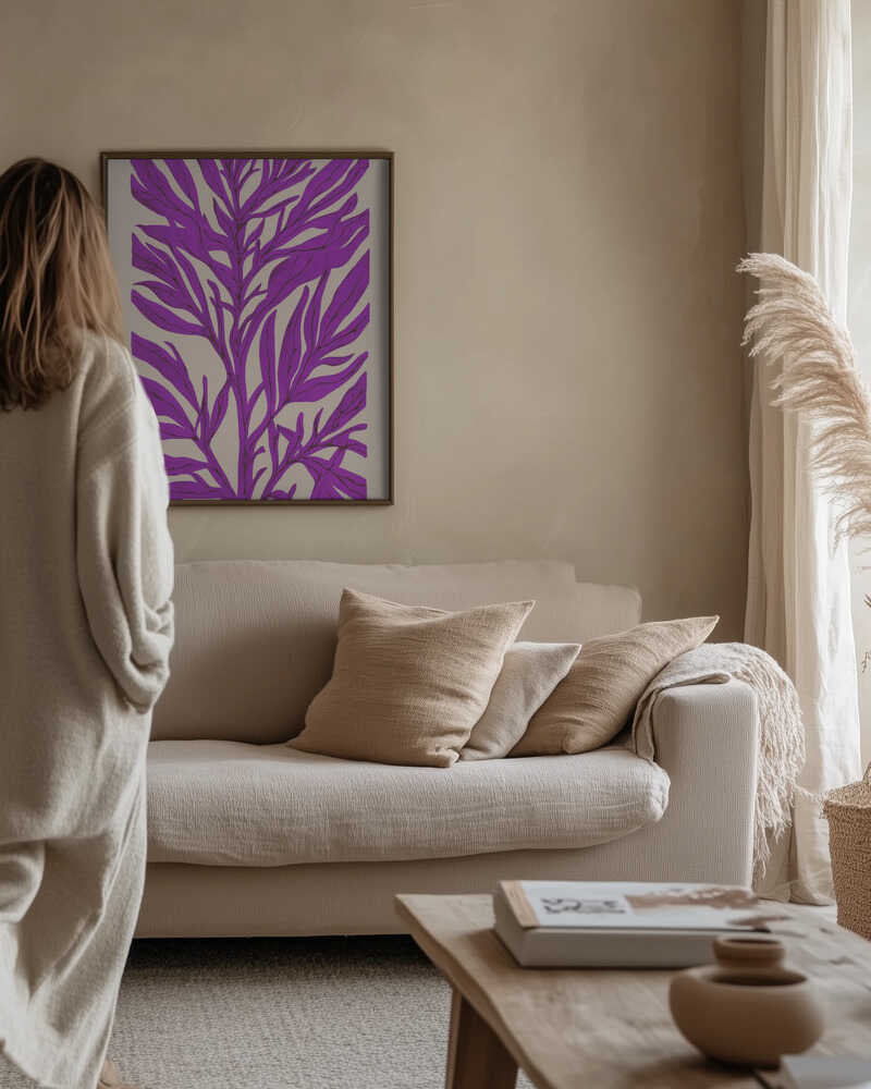 The Tree Branch with Purple Leaves Poster