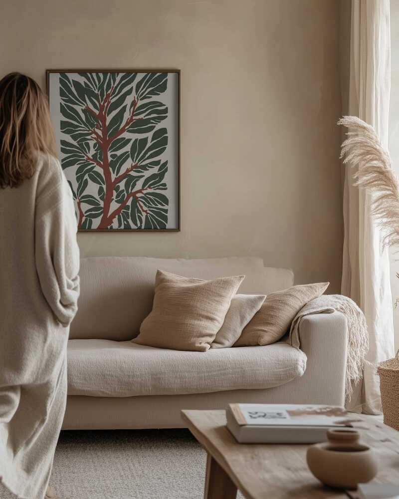 The Tree Branch with Green Leaves Poster