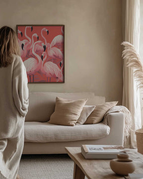 Vibrant Pink Flamingos Poster