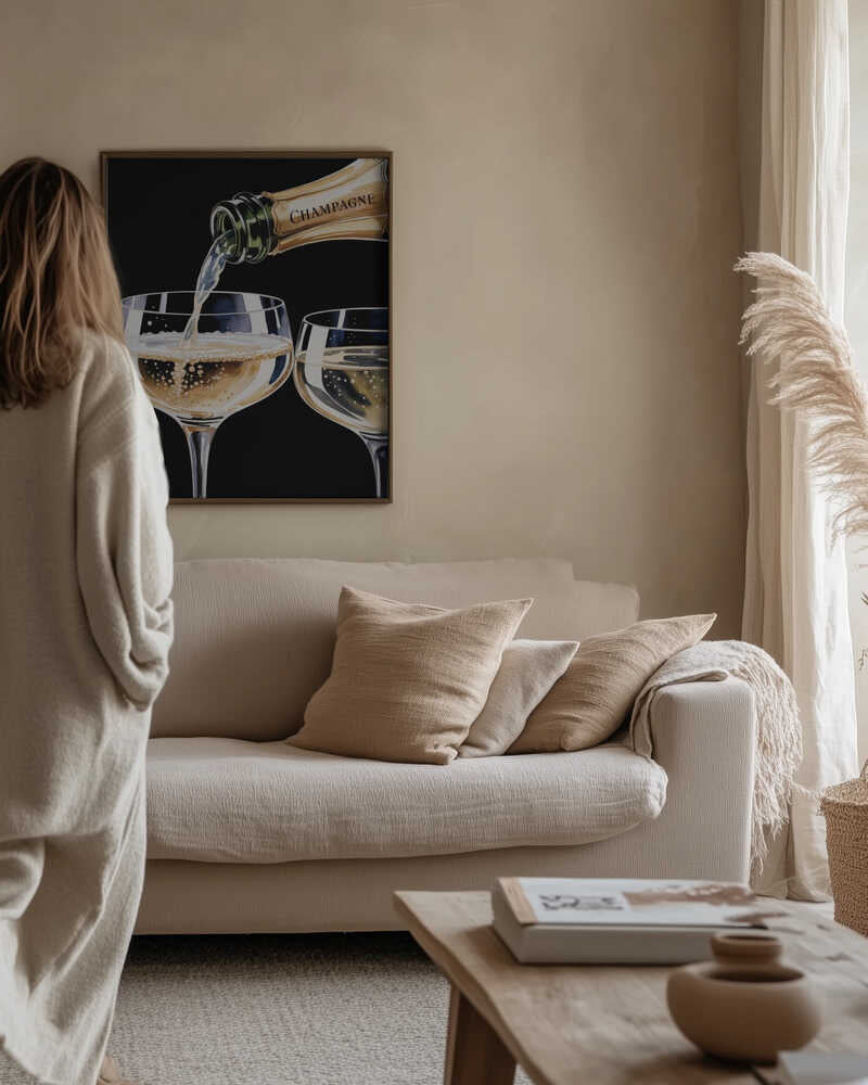 Pouring Champagne Poster