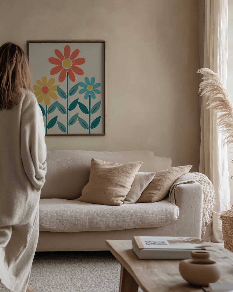 Boho Flowers Series No 7 Poster
