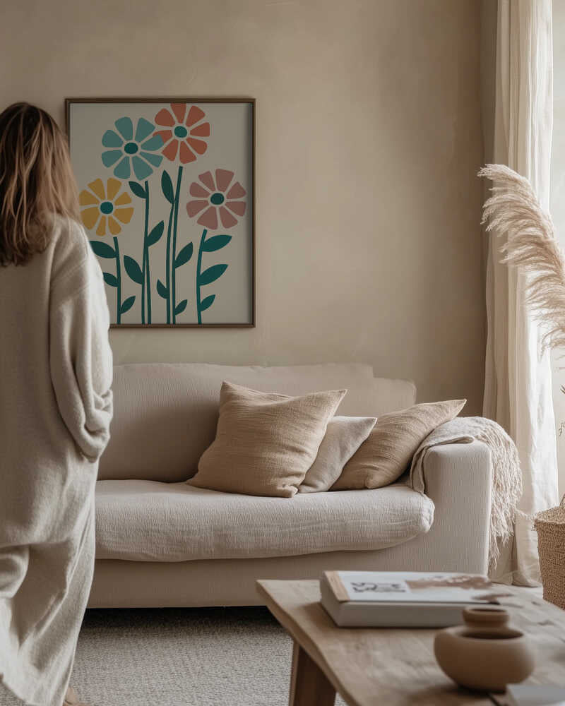 Boho Flowers Series No 5 Poster