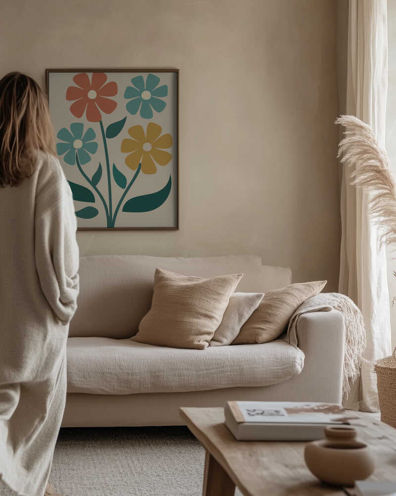 Boho Flowers Series No 4 Poster