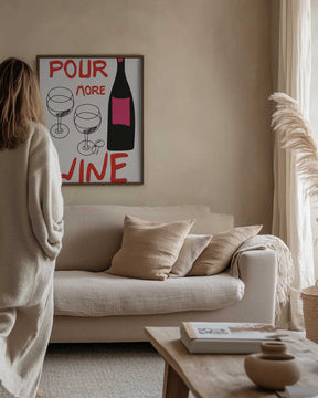A4 Pour More Wine Pink 01.png Poster