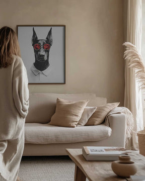 Doberman In Polo Shirt Poster