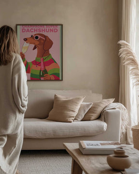 A3 Champagne Super Dachshund 01.png Poster
