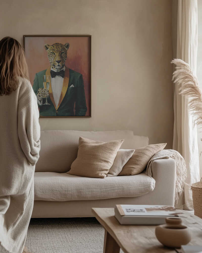 Leopard In Green Tuxedo Poster