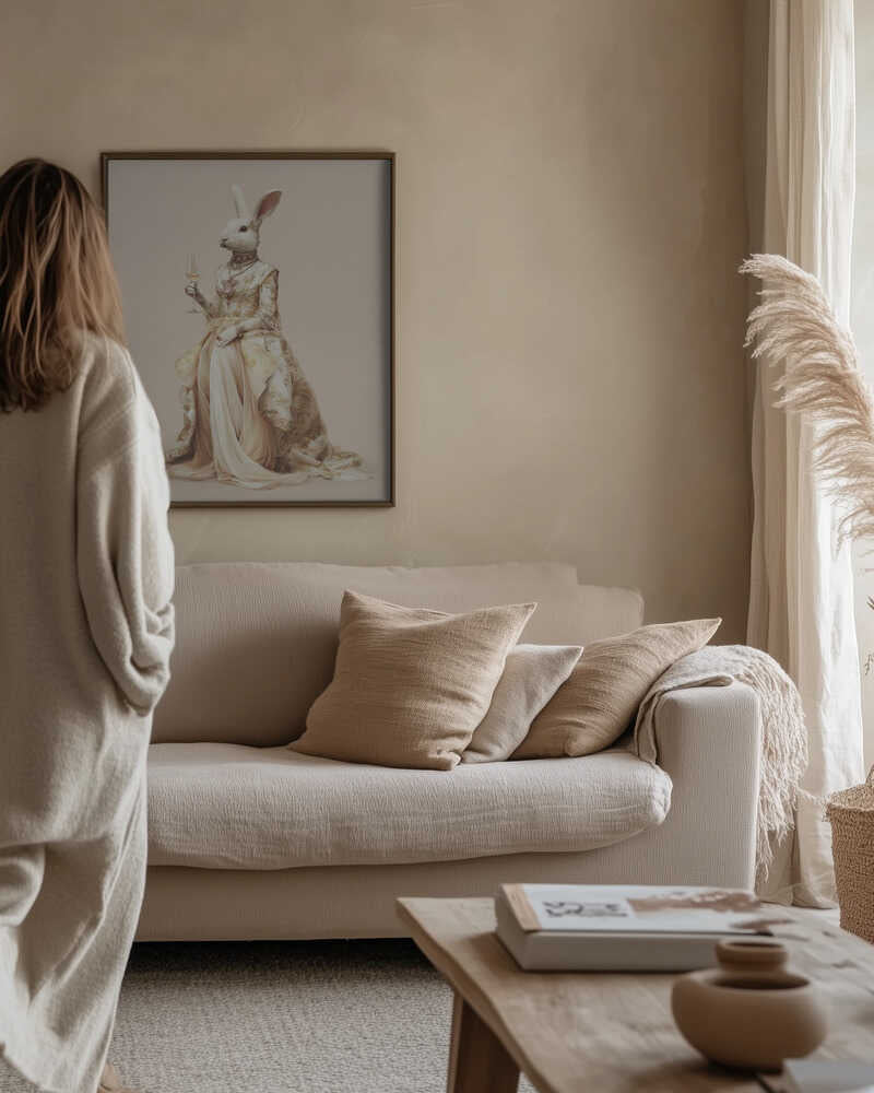 Rabbit In a Haute Couture Dress Poster