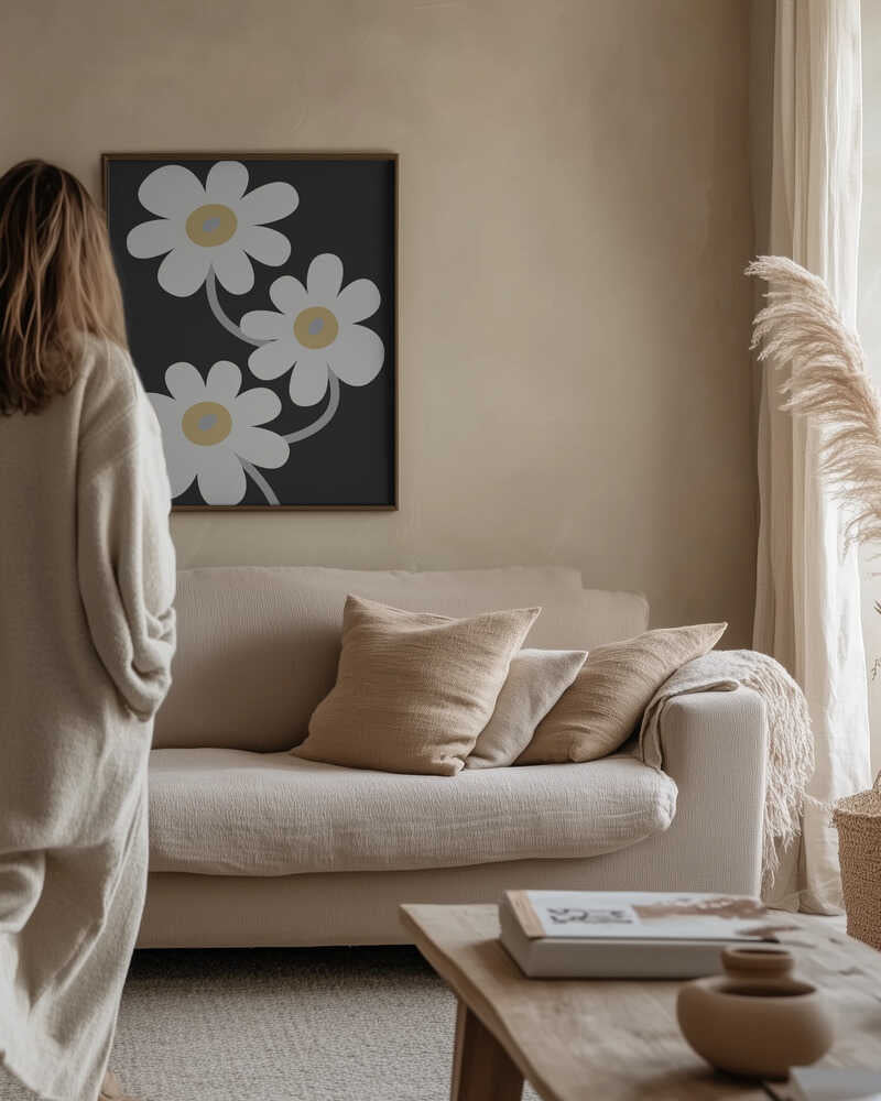 White Flowers In the Dark Poster