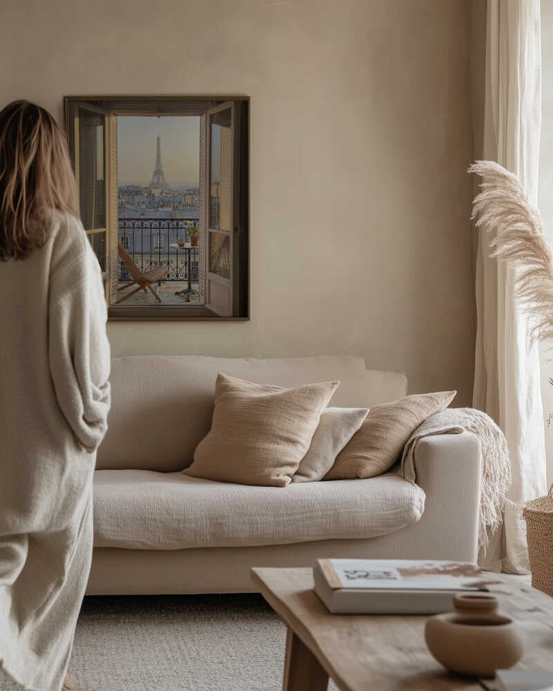 Parisian Balcony View Poster