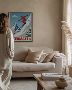 Zermatt Skiing Poster