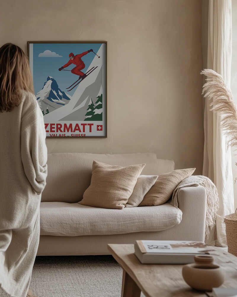 Zermatt Skiing Poster