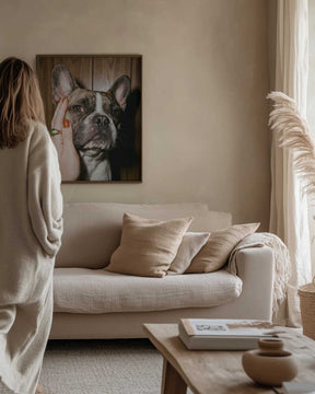 Petting a Frenchie Poster