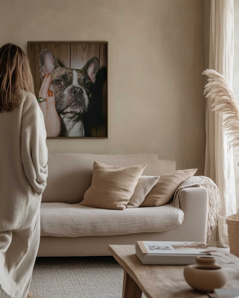 Petting a Frenchie Poster
