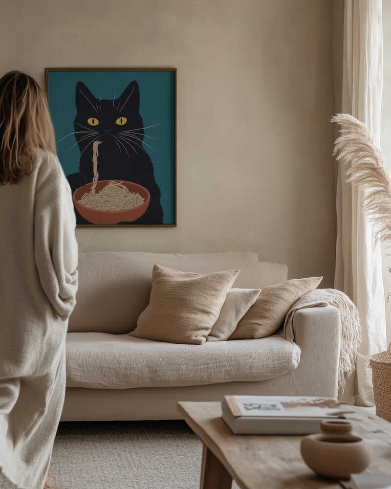 Noodle Cat No 3 Poster