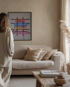 Save Water Neon Sign Poster