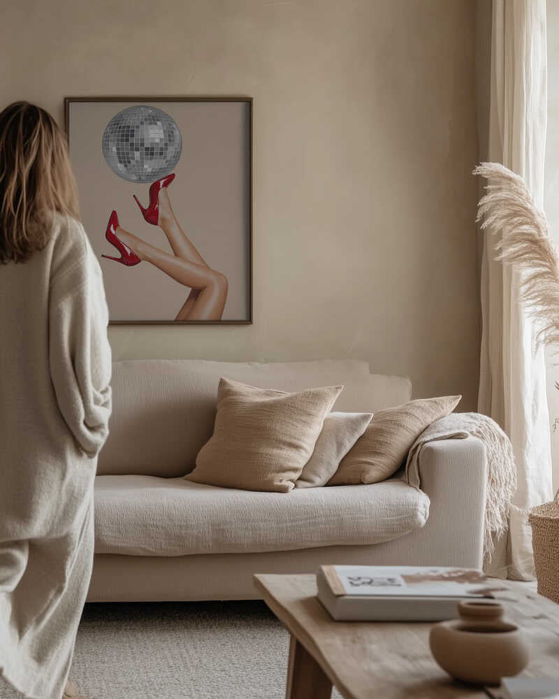Stiletto Heels and Disco Ball Poster