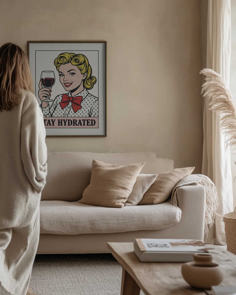Pop Art Wine Woman Poster
