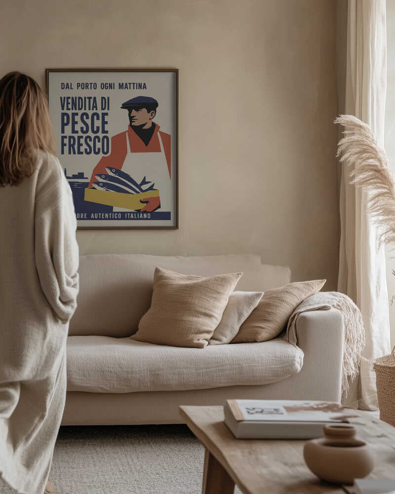 Italian Fish Market Poster