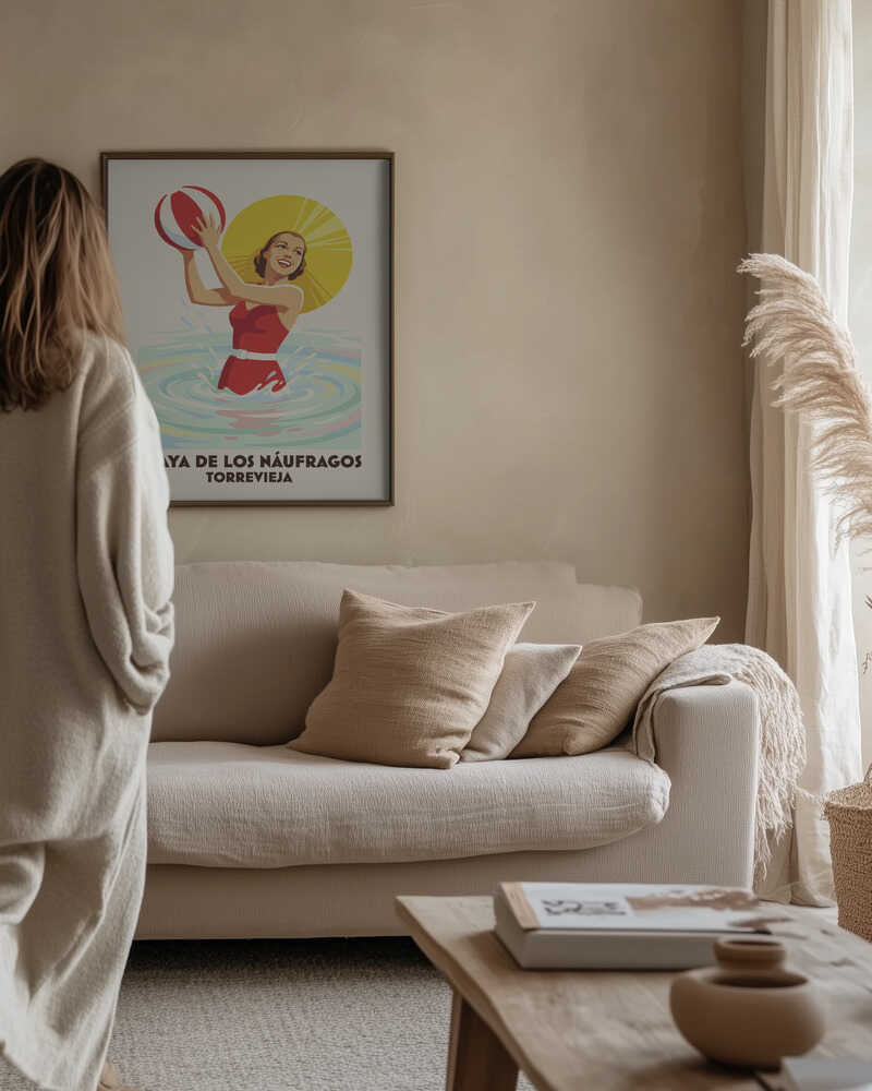 Retro Beach Ball Fun Poster