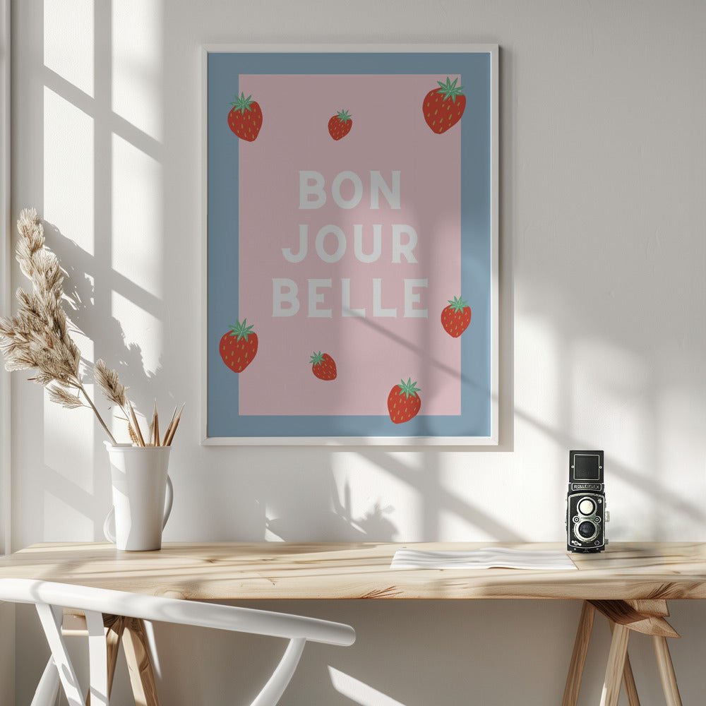 Bon Jour Belle Poster - Corkframes.com