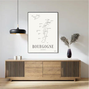 Bourgogne Wine Region Map - Corkframes.com