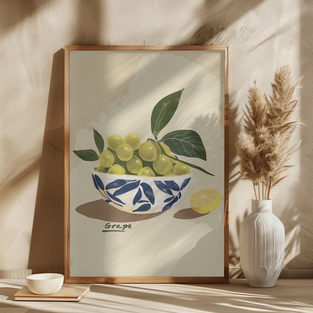 Bowl Of Grapes Poster - Corkframes.com