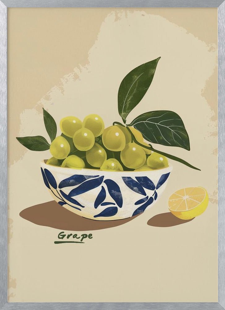 Bowl Of Grapes Poster - Corkframes.com