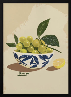 Bowl Of Grapes Poster - Corkframes.com