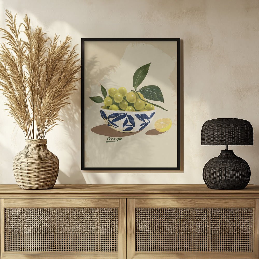 Bowl Of Grapes Poster - Corkframes.com