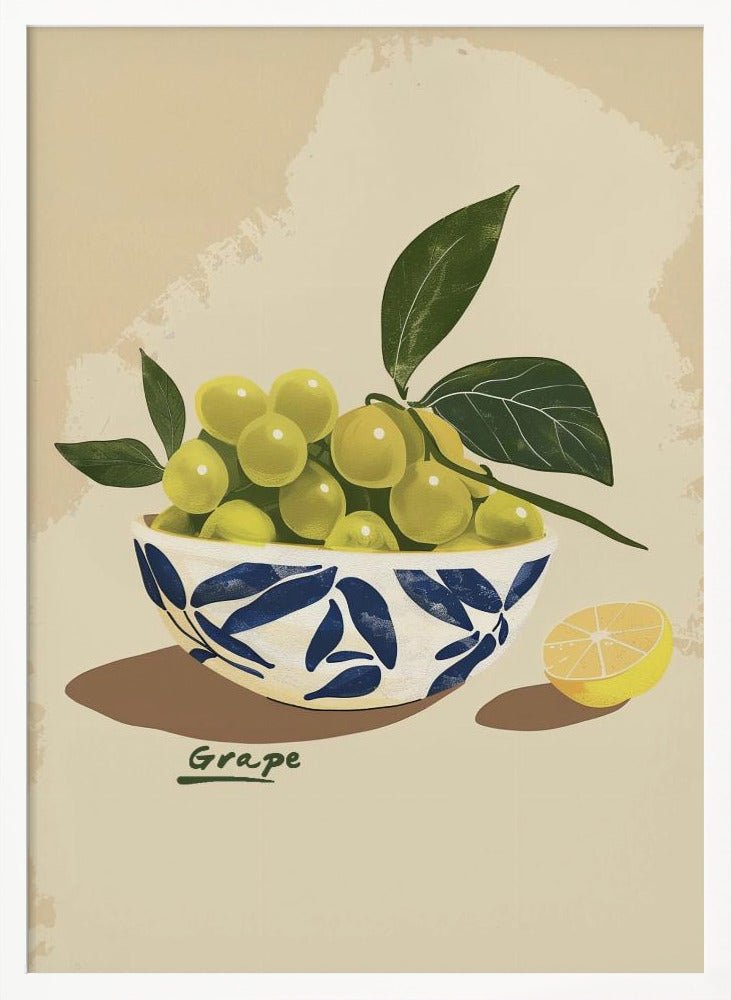 Bowl Of Grapes Poster - Corkframes.com