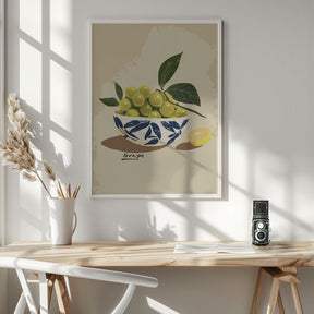 Bowl Of Grapes Poster - Corkframes.com