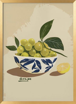 Bowl Of Grapes Poster - Corkframes.com