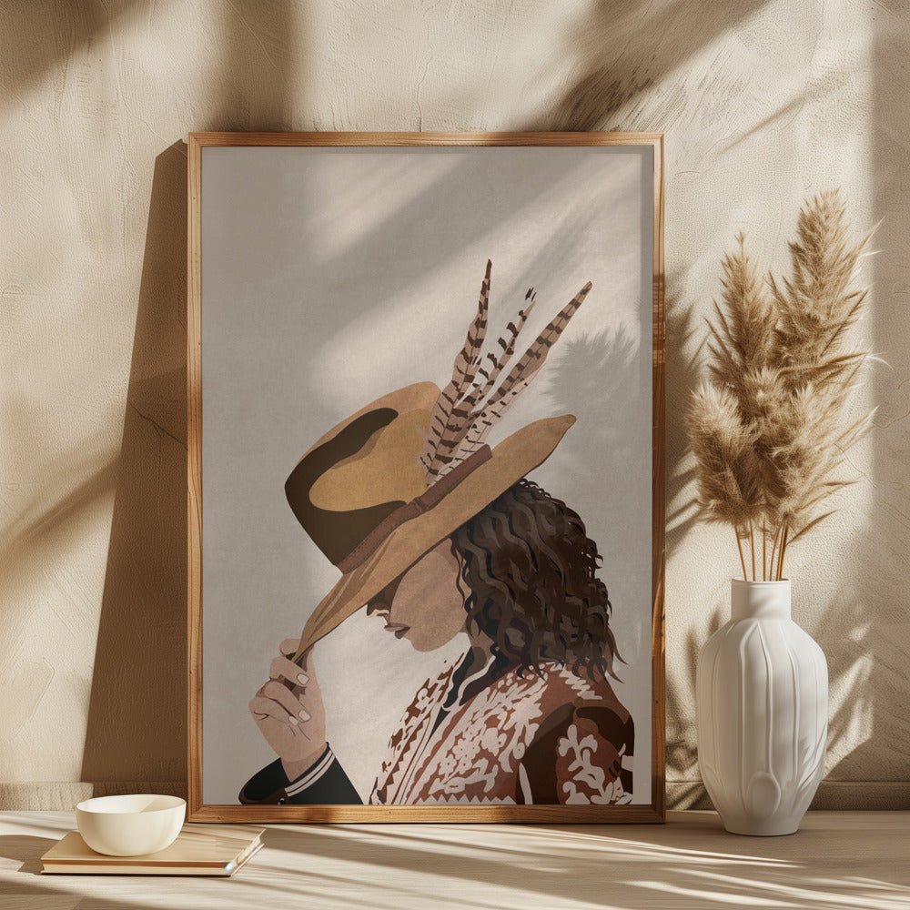 Brunette Country Girl Poster