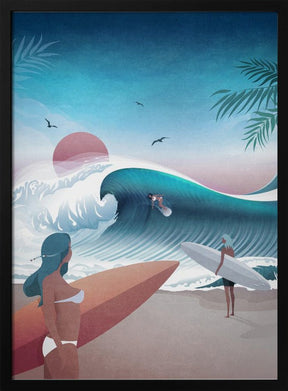 California Beach Illustration Poster - Corkframes.com