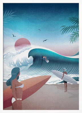 California Beach Illustration Poster - Corkframes.com