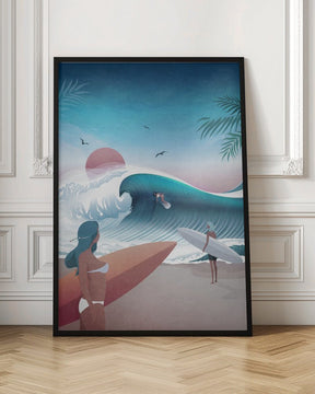 California Beach Illustration Poster - Corkframes.com